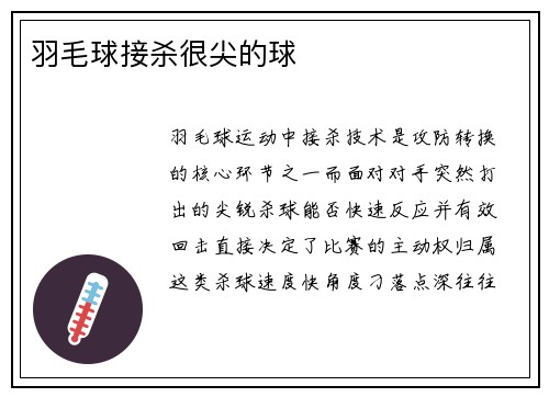 羽毛球接杀很尖的球